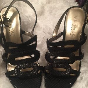 NWOT  Black Patent Sandals with Heels